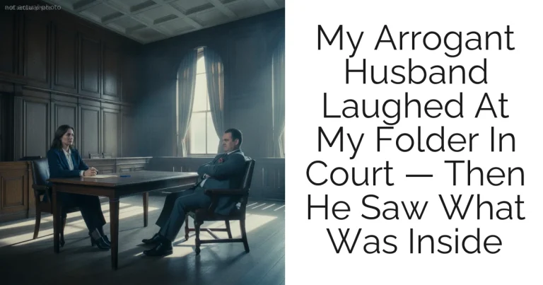 My Arrogant Husband Laughed At My Folder In Court — Then He Saw What Was Inside