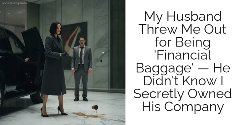 My Husband Threw Me Out for Being 'Financial Baggage' — He Didn't Know I Secretly Owned His Company