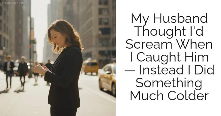 My Husband Thought I'd Scream When I Caught Him — Instead I Did Something Much Colder
