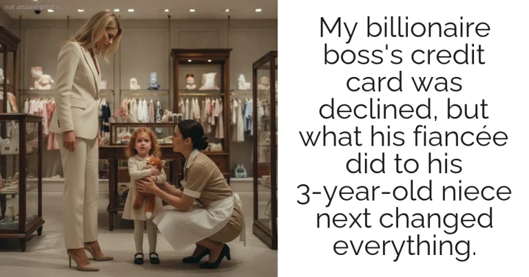 My billionaire boss's credit card was declined, but what his fiancée did to his 3-year-old niece next changed everything.