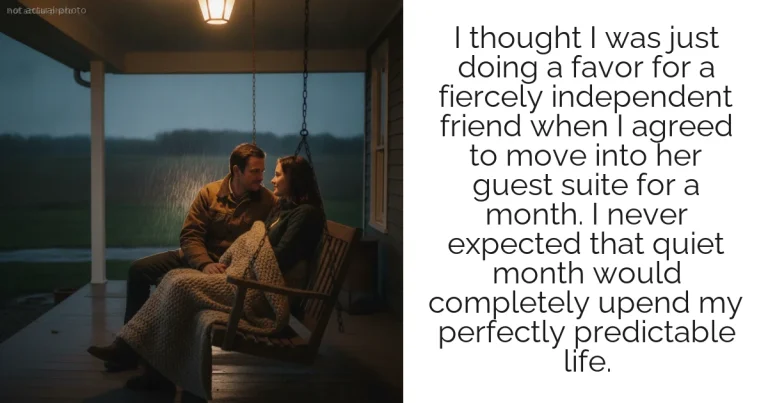 I thought I was just doing a favor for a fiercely independent friend when I agreed to move into her guest suite for a month. I never expected that quiet month would completely upend my perfectly predictable life.