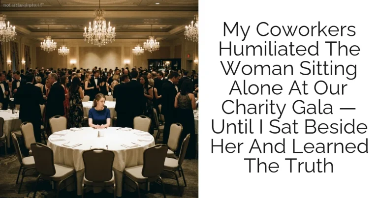 My Coworkers Humiliated The Woman Sitting Alone At Our Charity Gala — Until I Sat Beside Her And Learned The Truth