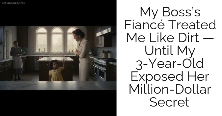 My Boss’s Fiancé Treated Me Like Dirt — Until My 3-Year-Old Exposed Her Million-Dollar Secret