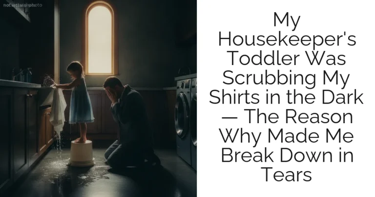 My Housekeeper's Toddler Was Scrubbing My Shirts in the Dark — The Reason Why Made Me Break Down in Tears