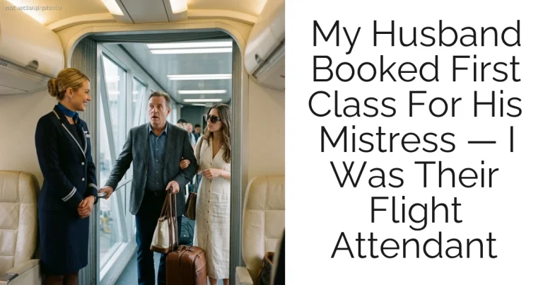 My Husband Booked First Class For His Mistress — I Was Their Flight Attendant