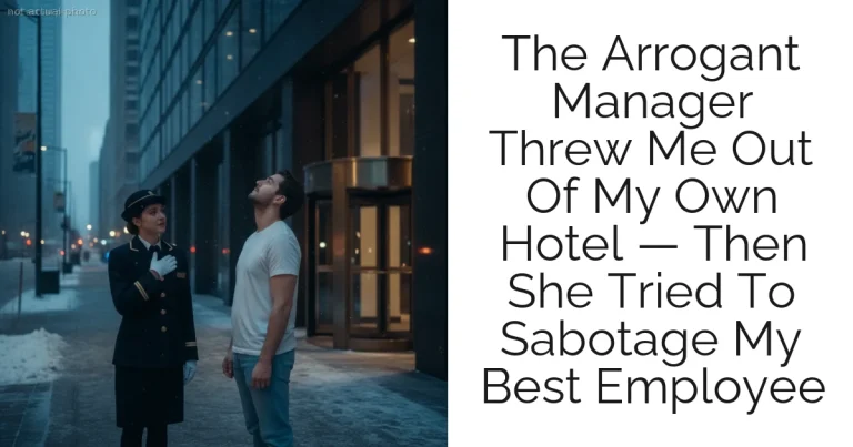 The Arrogant Manager Threw Me Out Of My Own Hotel — Then She Tried To Sabotage My Best Employee