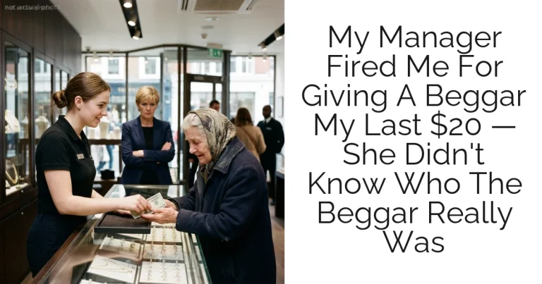 My Manager Fired Me For Giving A Beggar My Last $20 — She Didn't Know Who The Beggar Really Was