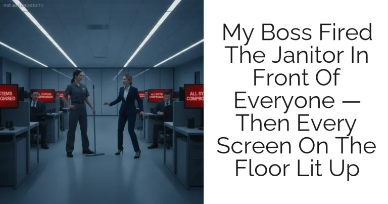 My Boss Fired The Janitor In Front Of Everyone — Then Every Screen On The Floor Lit Up