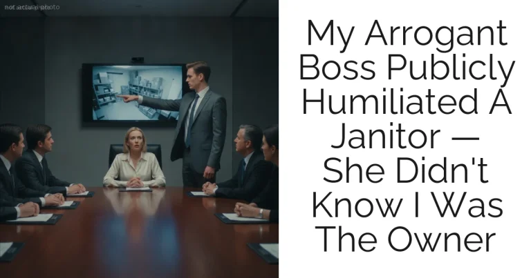 My Arrogant Boss Publicly Humiliated A Janitor — She Didn't Know I Was The Owner