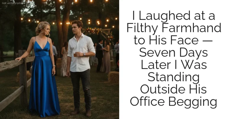 I Laughed at a Filthy Farmhand to His Face — Seven Days Later I Was Standing Outside His Office Begging