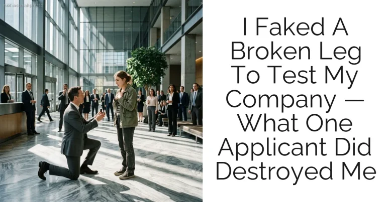 I Faked A Broken Leg To Test My Company — What One Applicant Did Destroyed Me