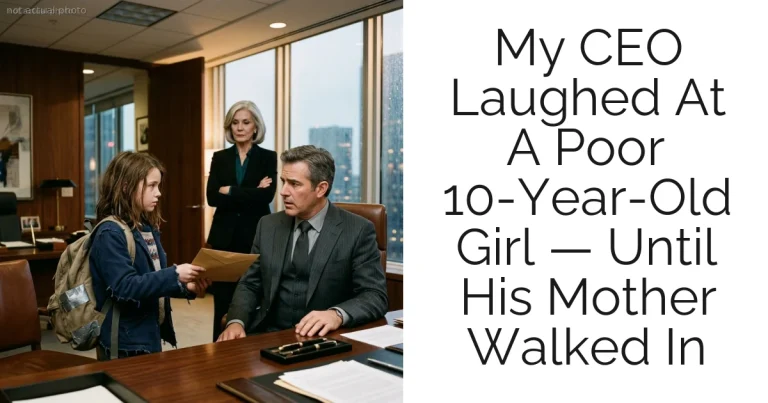 My CEO Laughed At A Poor 10-Year-Old Girl — Until His Mother Walked In