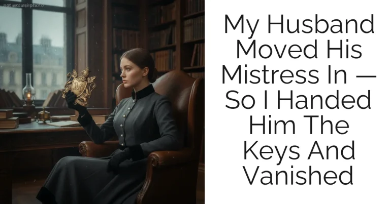 My Husband Moved His Mistress In — So I Handed Him The Keys And Vanished