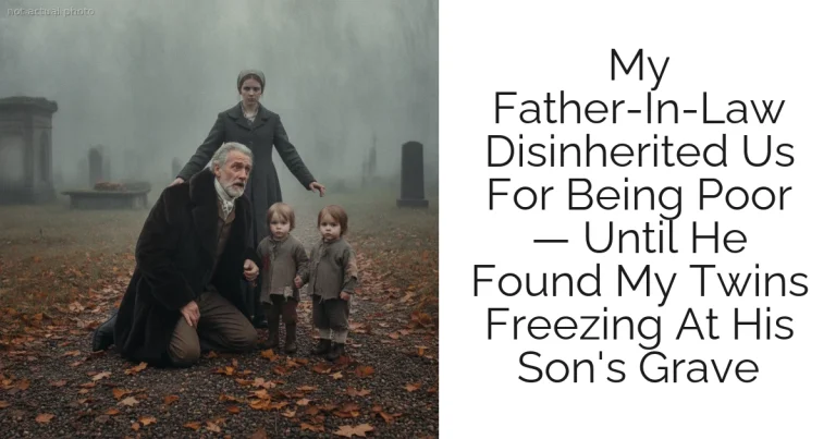 My Father-In-Law Disinherited Us For Being Poor — Until He Found My Twins Freezing At His Son's Grave