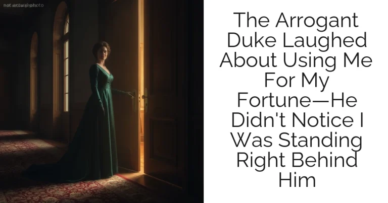 The Arrogant Duke Laughed About Using Me For My Fortune—He Didn't Notice I Was Standing Right Behind Him