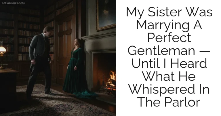 My Sister Was Marrying A Perfect Gentleman — Until I Heard What He Whispered In The Parlor