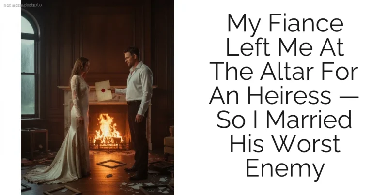 My Fiance Left Me At The Altar For An Heiress — So I Married His Worst Enemy