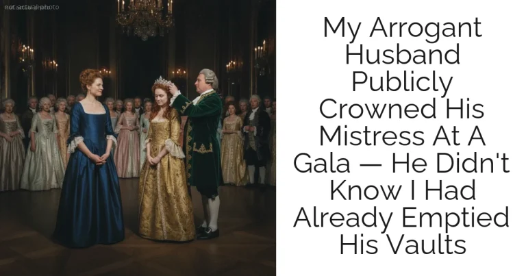 My Arrogant Husband Publicly Crowned His Mistress At A Gala — He Didn't Know I Had Already Emptied His Vaults