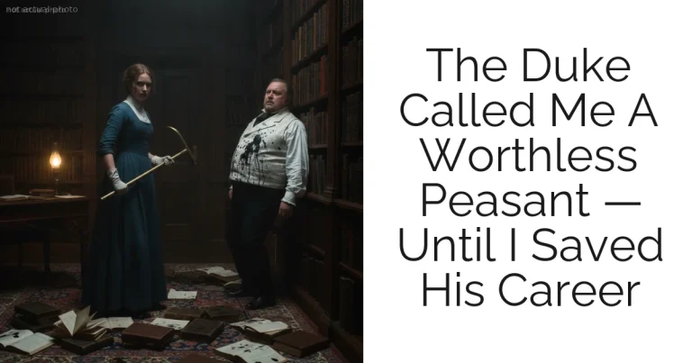 The Duke Called Me A Worthless Peasant — Until I Saved His Career