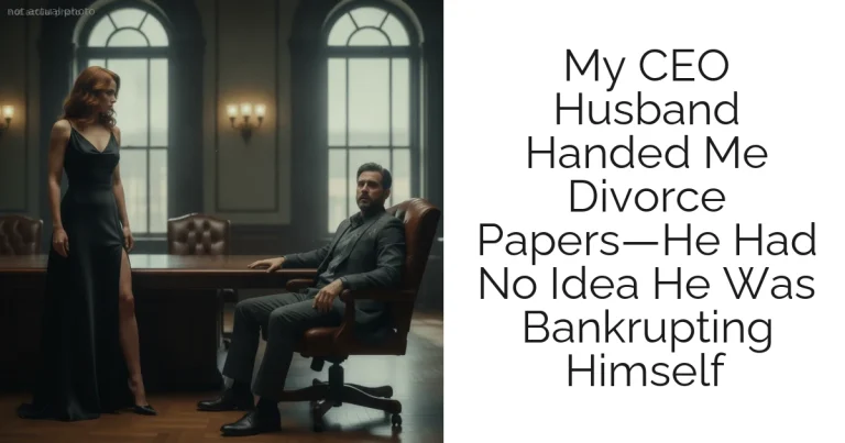 My CEO Husband Handed Me Divorce Papers—He Had No Idea He Was Bankrupting Himself