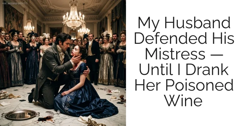 My Husband Defended His Mistress — Until I Drank Her Poisoned Wine