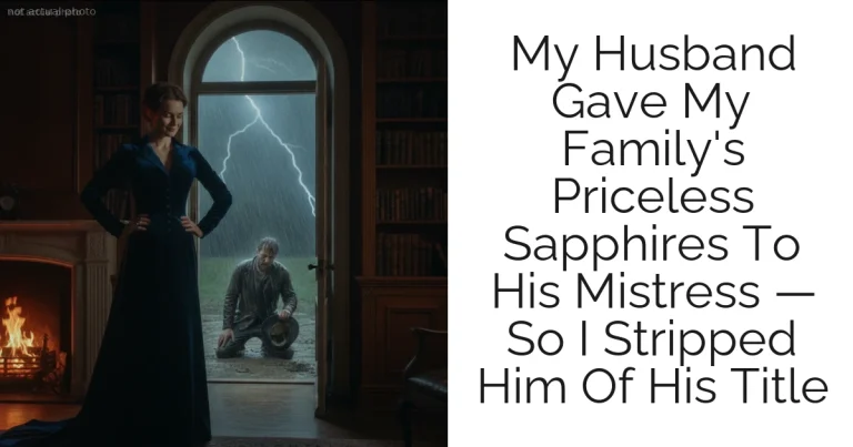 My Husband Gave My Family's Priceless Sapphires To His Mistress — So I Stripped Him Of His Title