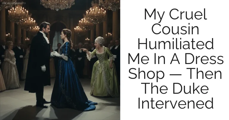 My Cruel Cousin Humiliated Me In A Dress Shop — Then The Duke Intervened