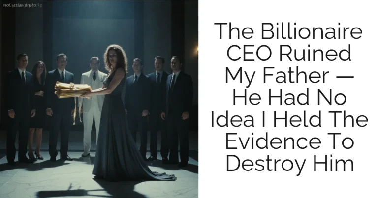 The Billionaire CEO Ruined My Father — He Had No Idea I Held The Evidence To Destroy Him