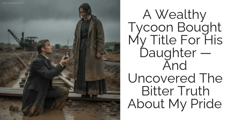 A Wealthy Tycoon Bought My Title For His Daughter — And Uncovered The Bitter Truth About My Pride