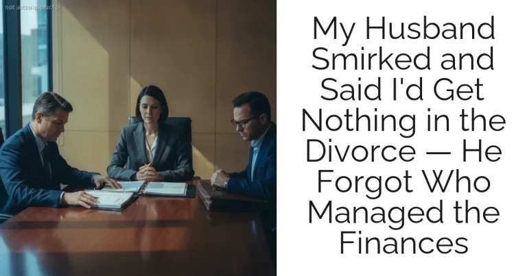 My Husband Smirked and Said I'd Get Nothing in the Divorce — He Forgot Who Managed the Finances