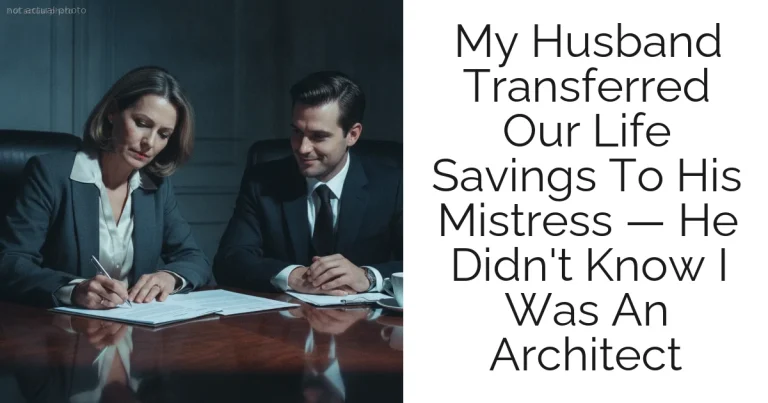 My Husband Transferred Our Life Savings To His Mistress — He Didn't Know I Was An Architect