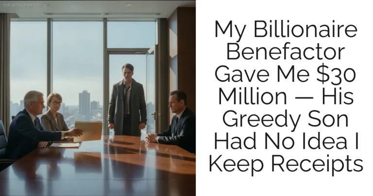 My Billionaire Benefactor Gave Me $30 Million — His Greedy Son Had No Idea I Keep Receipts
