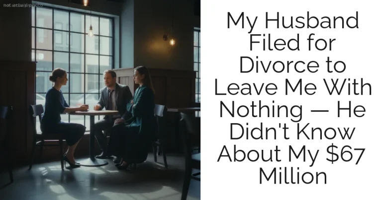 My Husband Filed for Divorce to Leave Me With Nothing — He Didn't Know About My $67 Million