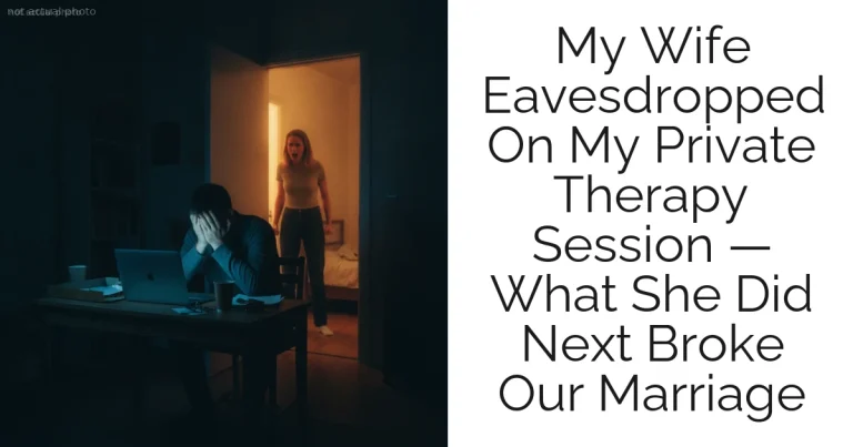 My Wife Eavesdropped On My Private Therapy Session — What She Did Next Broke Our Marriage