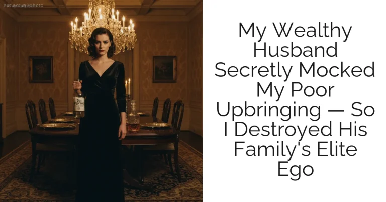 My Wealthy Husband Secretly Mocked My Poor Upbringing — So I Destroyed His Family's Elite Ego