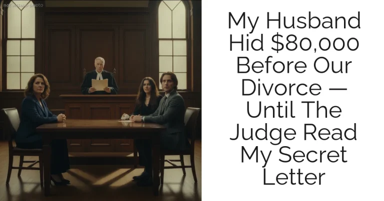 My Husband Hid $80,000 Before Our Divorce — Until The Judge Read My Secret Letter