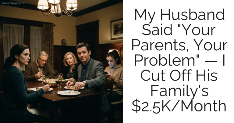 My Husband Said "Your Parents, Your Problem" — I Cut Off His Family's $2.5K/Month