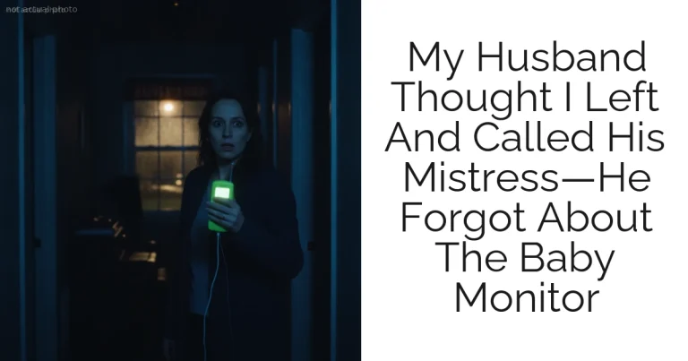 My Husband Thought I Left And Called His Mistress—He Forgot About The Baby Monitor