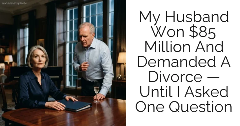 My Husband Won $85 Million And Demanded A Divorce — Until I Asked One Question