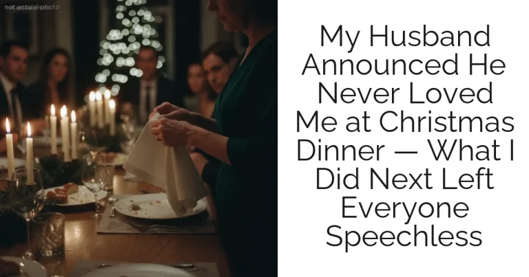 My Husband Announced He Never Loved Me at Christmas Dinner — What I Did Next Left Everyone Speechless