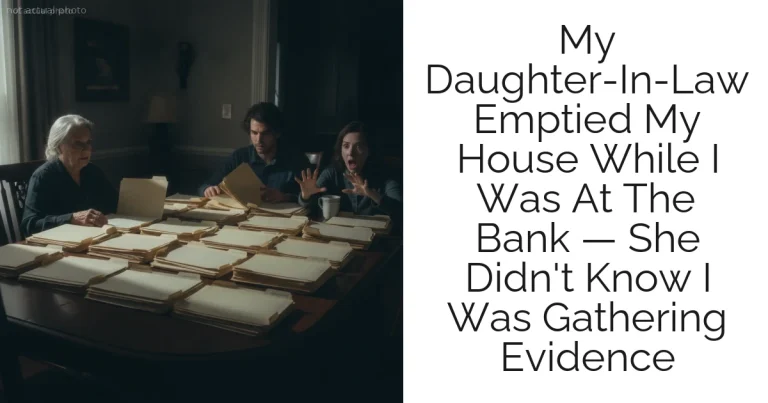 My Daughter-In-Law Emptied My House While I Was At The Bank — She Didn't Know I Was Gathering Evidence