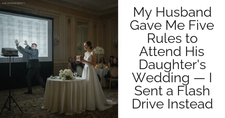 My Husband Gave Me Five Rules to Attend His Daughter's Wedding — I Sent a Flash Drive Instead