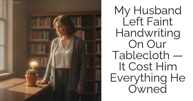 My Husband Left Faint Handwriting On Our Tablecloth — It Cost Him Everything He Owned