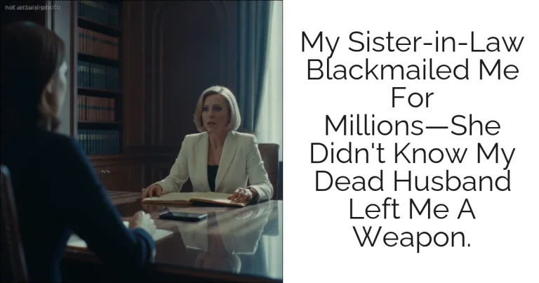 My Sister-in-Law Blackmailed Me For Millions—She Didn't Know My Dead Husband Left Me A Weapon.