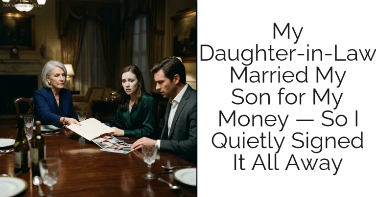 My Daughter-in-Law Married My Son for My Money — So I Quietly Signed It All Away