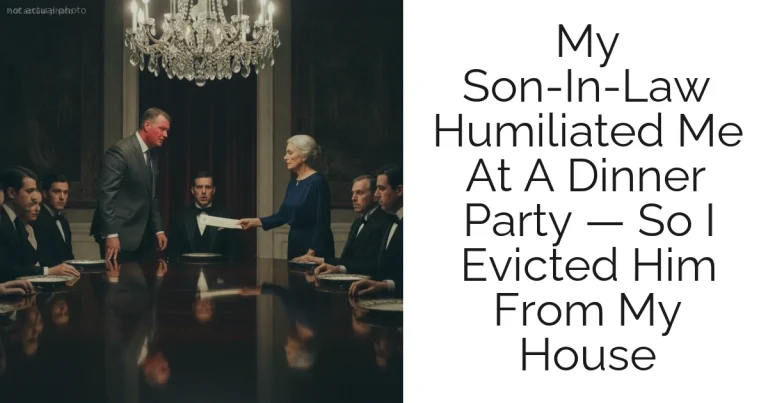 My Son-In-Law Humiliated Me At A Dinner Party — So I Evicted Him From My House