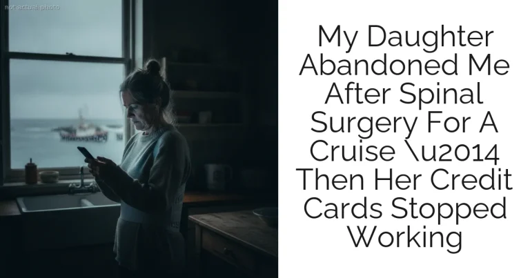 My Daughter Abandoned Me After Spinal Surgery For A Cruise u2014 Then Her Credit Cards Stopped Working