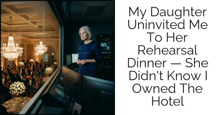 My Daughter Uninvited Me To Her Rehearsal Dinner — She Didn't Know I Owned The Hotel