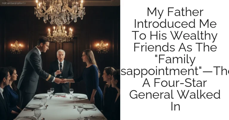 My Father Introduced Me To His Wealthy Friends As The "Family Disappointment"—Then A Four-Star General Walked In
