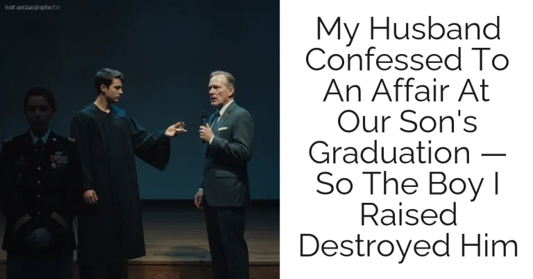 My Husband Confessed To An Affair At Our Son's Graduation — So The Boy I Raised Destroyed Him